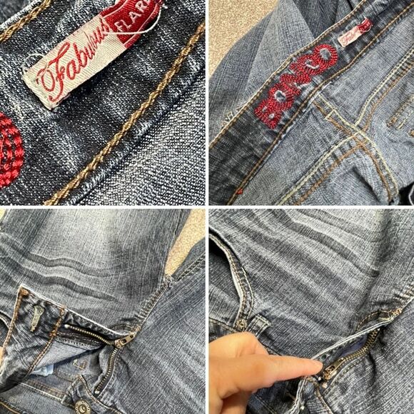 Bongo womens /jr. Flare jeans sz 13 cowgirl rodeo Equestrian Riding Y2K - Picture 10 of 12